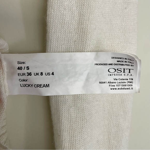 Subdued Made in Italy Rainbow Cream Long Sleeve Crew Neck Sweater Womens Size S - Picture 5 of 7